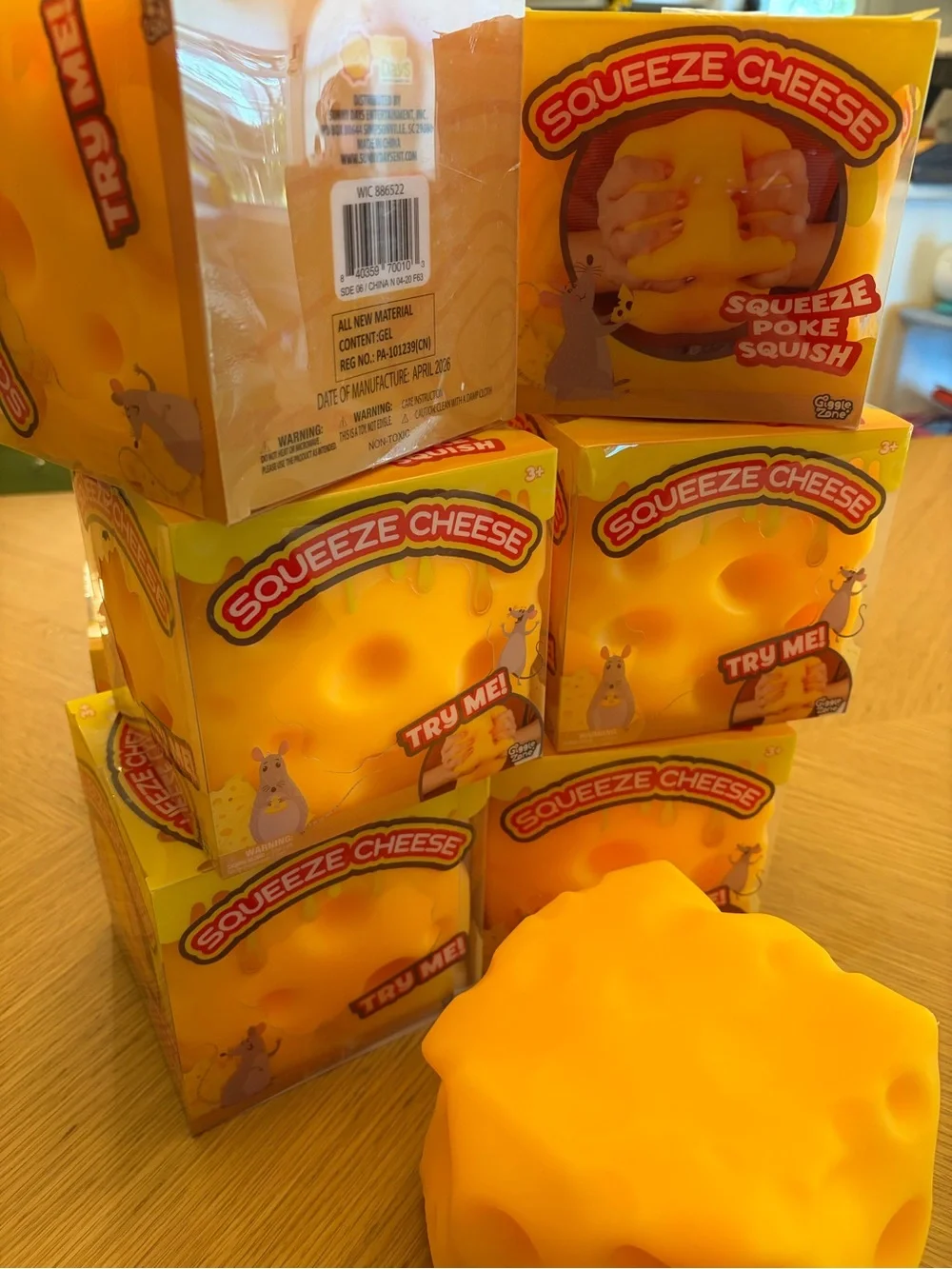 Squeeze Cheese Sensory Plush Toy - Yellow